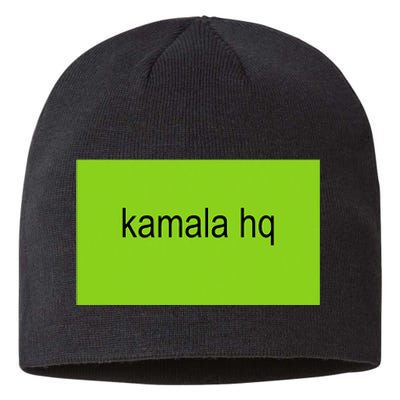 Kamala Hq Brat Meme Funny Adult Sustainable Beanie