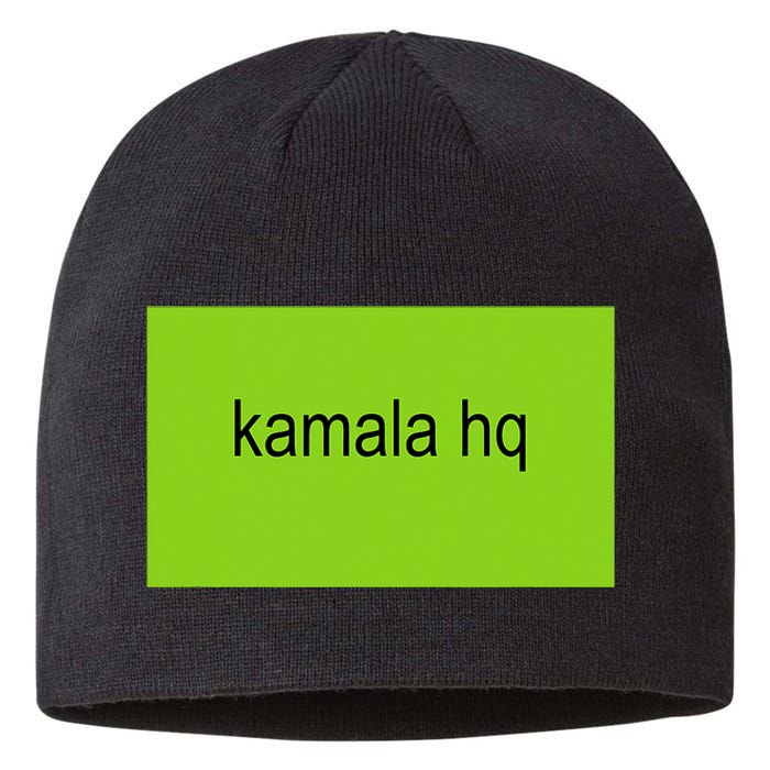 Kamala Hq Brat Meme Funny Adult Sustainable Beanie