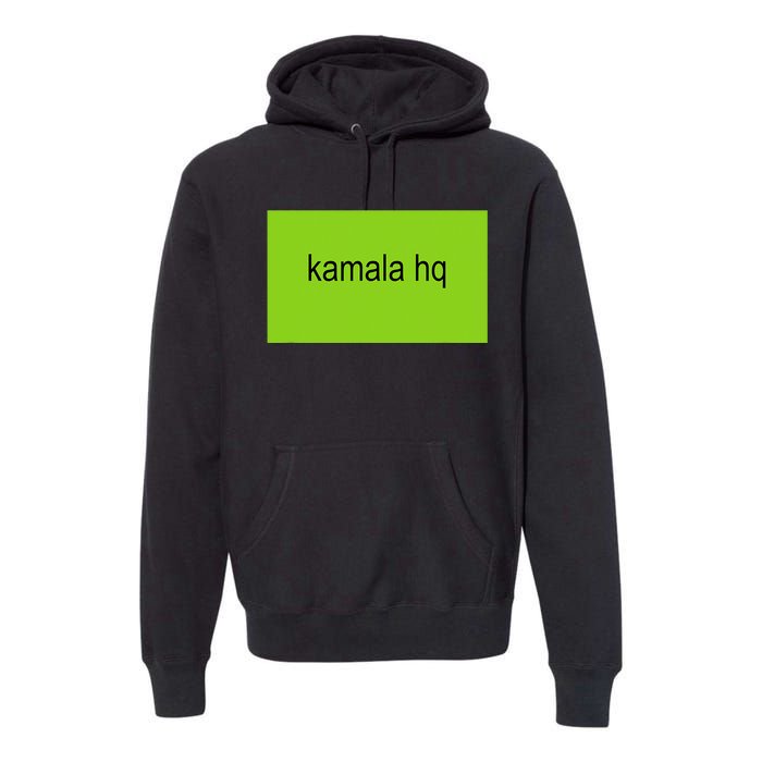 Kamala Hq Brat Meme Funny Adult Premium Hoodie