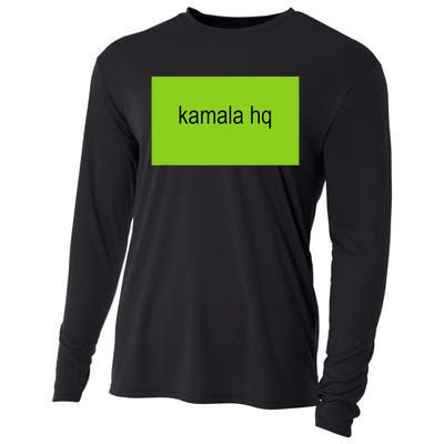 Kamala Hq Brat Meme Funny Adult Cooling Performance Long Sleeve Crew