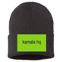 Kamala Hq Brat Meme Funny Adult Sustainable Knit Beanie