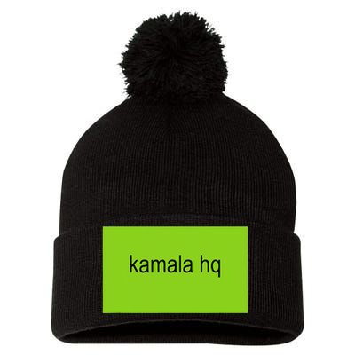 Kamala Hq Brat Meme Funny Adult Pom Pom 12in Knit Beanie