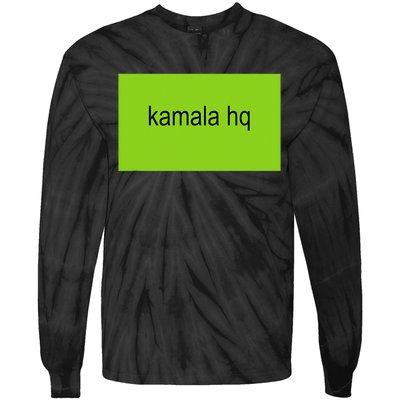 Kamala Hq Brat Meme Funny Adult Tie-Dye Long Sleeve Shirt