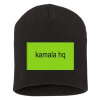 Kamala Hq Brat Meme Funny Adult Short Acrylic Beanie