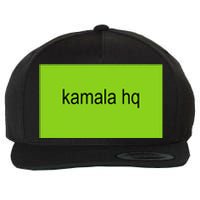 Kamala Hq Brat Meme Funny Adult Wool Snapback Cap