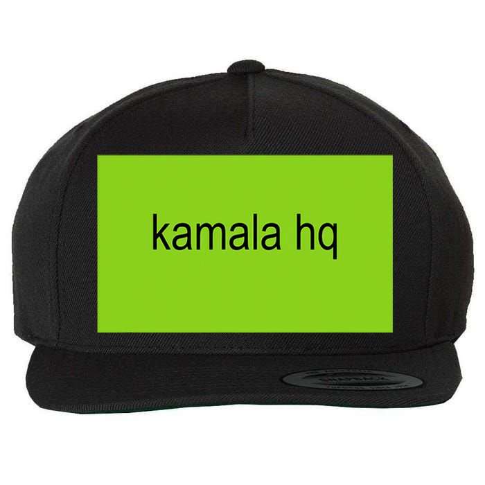 Kamala Hq Brat Meme Funny Adult Wool Snapback Cap