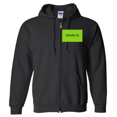 Kamala Hq Brat Meme Funny Adult Full Zip Hoodie