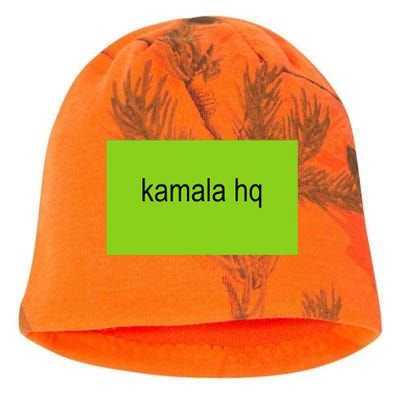 Kamala Hq Brat Meme Funny Adult Kati - Camo Knit Beanie