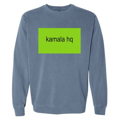 Kamala Hq Brat Meme Funny Adult Garment-Dyed Sweatshirt