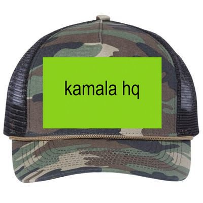 Kamala Hq Brat Meme Funny Adult Retro Rope Trucker Hat Cap