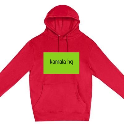 Kamala Hq Brat Meme Funny Adult Premium Pullover Hoodie