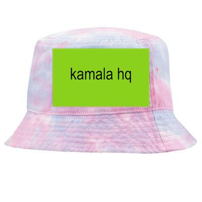 Kamala Hq Brat Meme Funny Adult Tie-Dyed Bucket Hat