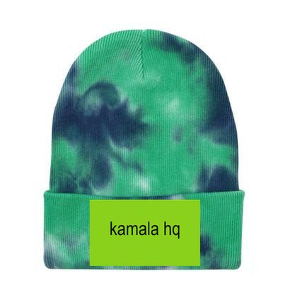 Kamala Hq Brat Meme Funny Adult Tie Dye 12in Knit Beanie