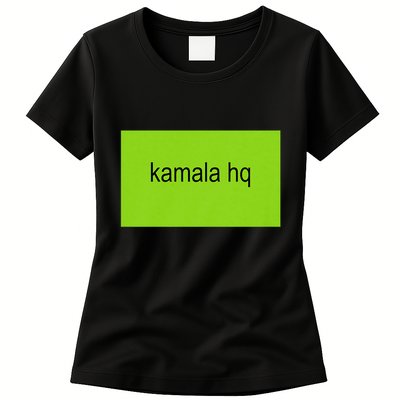 Kamala Hq Brat Meme Womens T-Shirt
