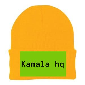 Kamala Hq Brat Meme Funny Adult Knit Cap Winter Beanie