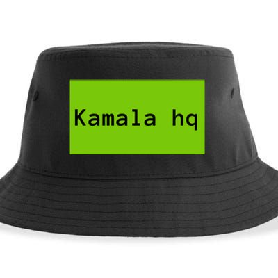 Kamala Hq Brat Meme Funny Adult Sustainable Bucket Hat