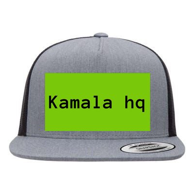 Kamala Hq Brat Meme Funny Adult Flat Bill Trucker Hat