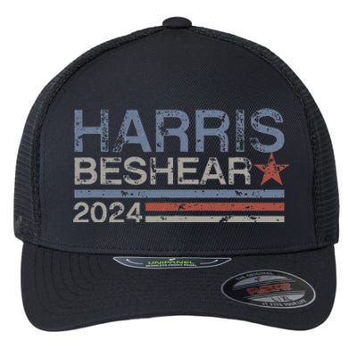 Kamala Harris Beshear 2024 Stripe Grunge Harris Beshear 2024 Flexfit Unipanel Trucker Cap