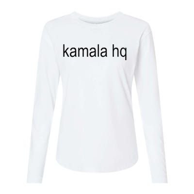 Kamala Hq Brat Green Meme Gen Z Womens Cotton Relaxed Long Sleeve T-Shirt