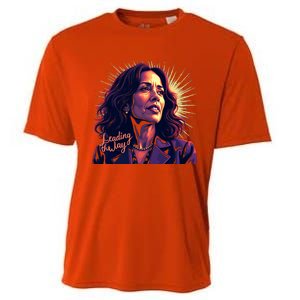 Kamala Harris Bold Vibrant Portrait Leading The Way Kamala Portrait Cooling Performance Crew T-Shirt