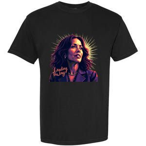 Kamala Harris Bold Vibrant Portrait Leading The Way Kamala Portrait Garment-Dyed Heavyweight T-Shirt