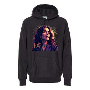 Kamala Harris Bold Vibrant Portrait Leading The Way Kamala Portrait Premium Hoodie