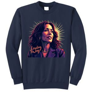 Kamala Harris Bold Vibrant Portrait Leading The Way Kamala Portrait Sweatshirt