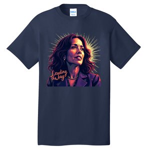 Kamala Harris Bold Vibrant Portrait Leading The Way Kamala Portrait Tall T-Shirt