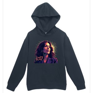 Kamala Harris Bold Vibrant Portrait Leading The Way Kamala Portrait Urban Pullover Hoodie