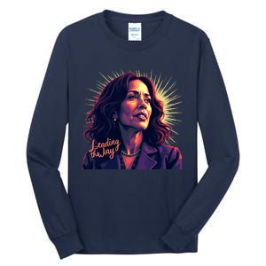 Kamala Harris Bold Vibrant Portrait Leading The Way Kamala Portrait Tall Long Sleeve T-Shirt