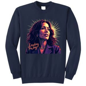 Kamala Harris Bold Vibrant Portrait Leading The Way Kamala Portrait Tall Sweatshirt