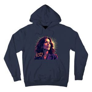 Kamala Harris Bold Vibrant Portrait Leading The Way Kamala Portrait Tall Hoodie