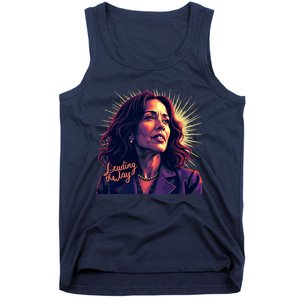 Kamala Harris Bold Vibrant Portrait Leading The Way Kamala Portrait Tank Top