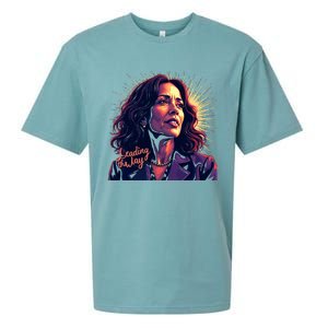 Kamala Harris Bold Vibrant Portrait Leading The Way Kamala Portrait Sueded Cloud Jersey T-Shirt