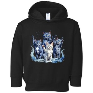 Kamala Harris Blue Cats Wave Funny For Cat Owners Toddler Hoodie