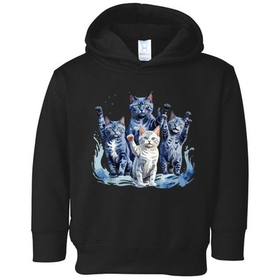 Kamala Harris Blue Cats Wave Funny For Cat Owners Toddler Hoodie