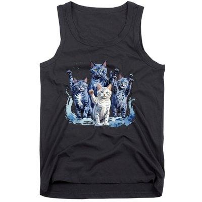 Kamala Harris Blue Cats Wave Funny For Cat Owners Tank Top