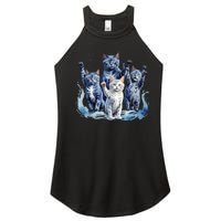 Kamala Harris Blue Cats Wave Funny For Cat Owners Women’s Perfect Tri Rocker Tank