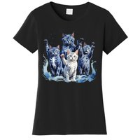 Kamala Harris Blue Cats Wave Funny For Cat Owners Women's T-Shirt