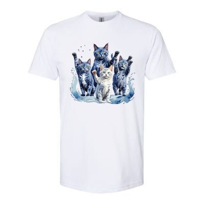 Kamala Harris Blue Cats Wave Funny For Cat Owners Softstyle® CVC T-Shirt