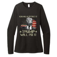 Kamala Harris Broke It Trump Will Fix It Usa Flag Trump Cool Womens CVC Long Sleeve Shirt