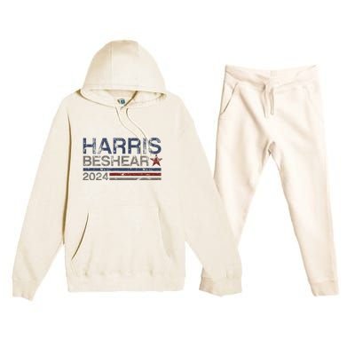 Kamala Harris Beshear 2024 Stripe Grunge Harris Beshear 2024 Premium Hooded Sweatsuit Set