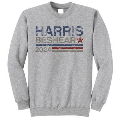 Kamala Harris Beshear 2024 Stripe Grunge Harris Beshear 2024 Tall Sweatshirt