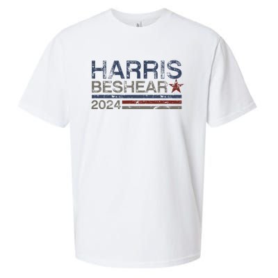 Kamala Harris Beshear 2024 Stripe Grunge Harris Beshear 2024 Sueded Cloud Jersey T-Shirt