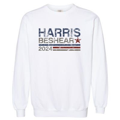 Kamala Harris Beshear 2024 Stripe Grunge Harris Beshear 2024 Garment-Dyed Sweatshirt