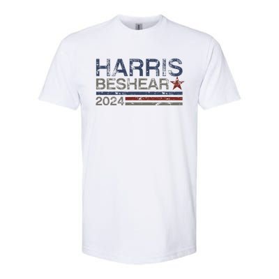 Kamala Harris Beshear 2024 Stripe Grunge Harris Beshear 2024 Softstyle CVC T-Shirt