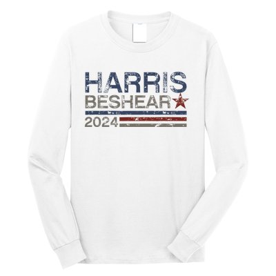 Kamala Harris Beshear 2024 Stripe Grunge Harris Beshear 2024 Long Sleeve Shirt