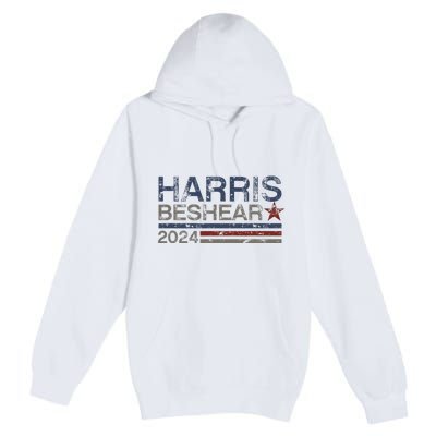 Kamala Harris Beshear 2024 Stripe Grunge Harris Beshear 2024 Premium Pullover Hoodie