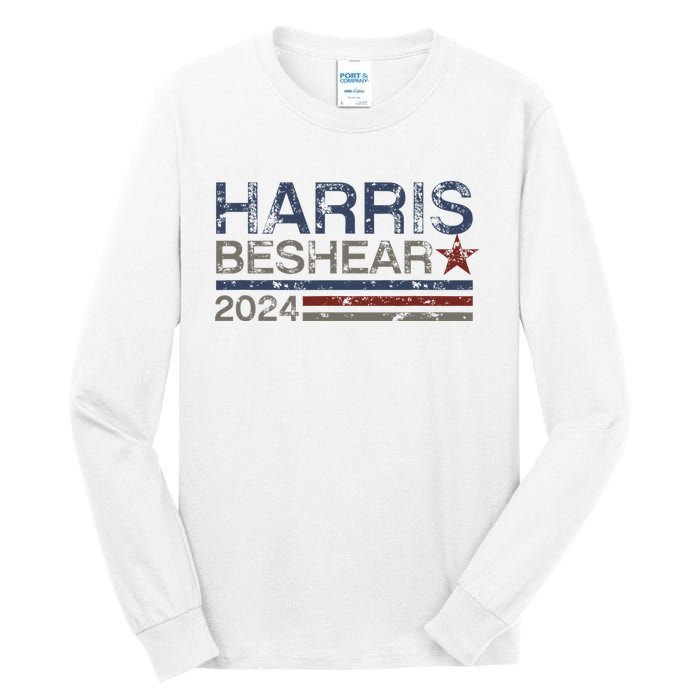 Kamala Harris Beshear 2024 Stripe Grunge Harris Beshear 2024 Tall Long Sleeve T-Shirt