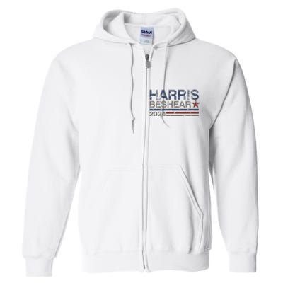 Kamala Harris Beshear 2024 Stripe Grunge Harris Beshear 2024 Full Zip Hoodie